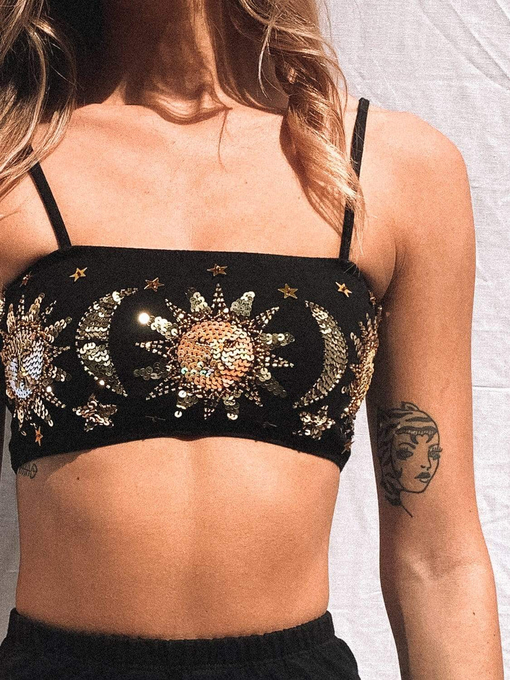 MADE TO ORDER / STELLA SEQUIN SPARKLE BANDEAU CROP - Her Pony