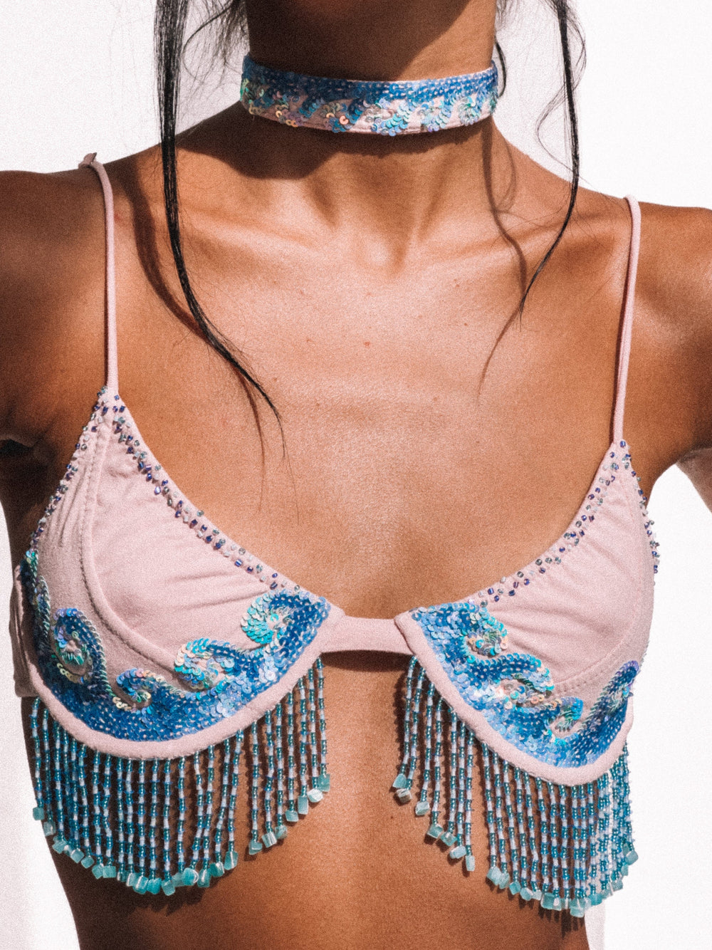 MADE TO ORDER / WAVES SPARKLE BRA - PINK - Her Pony
