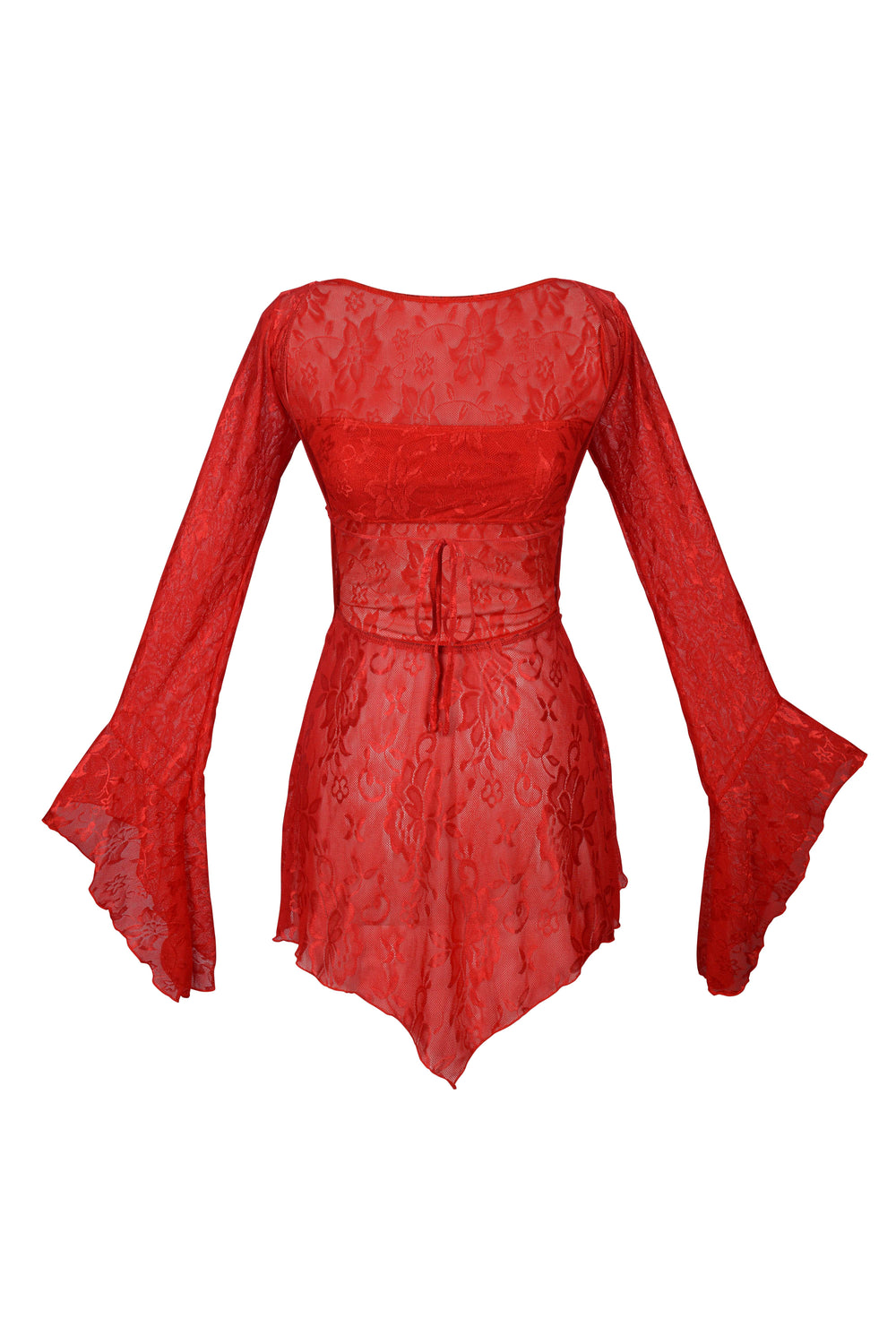POSY BACKLESS PIXIE DRESS - RED LACE - Her Pony